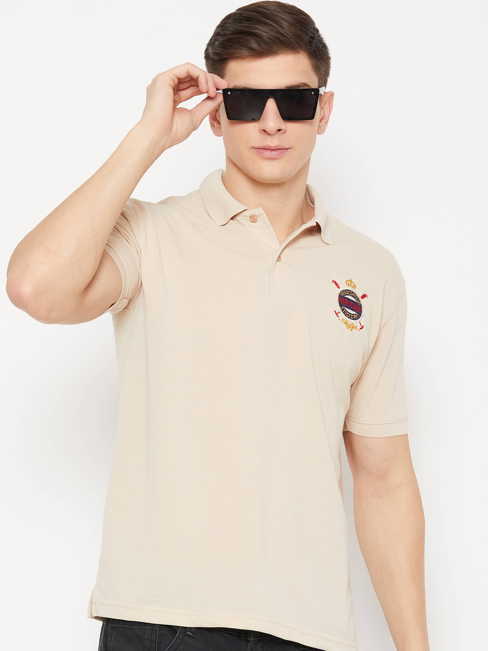 UBX Pack of 1 Cotton Blend Regular Fit Solid Half Sleeves Men's Polo T Shirt ( Mint Green )