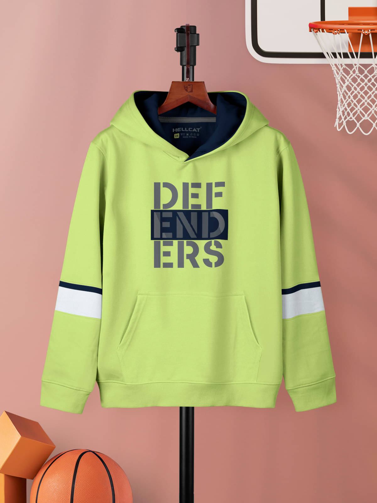     			HELLCAT Single Girls Cotton Blend Sweatshirt ( Lime Green )
