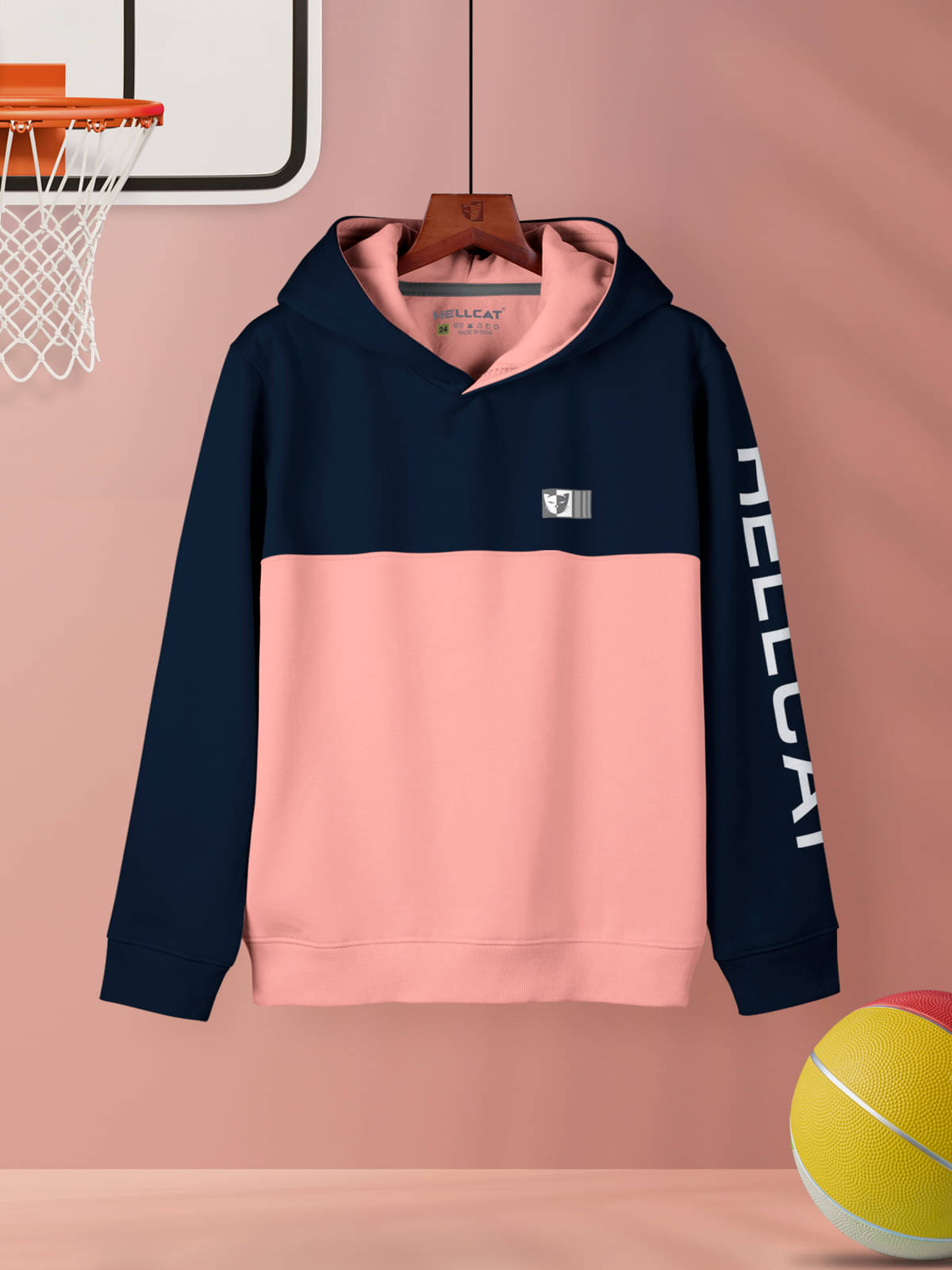     			HELLCAT Single Girls Cotton Blend Sweatshirt ( Peach )