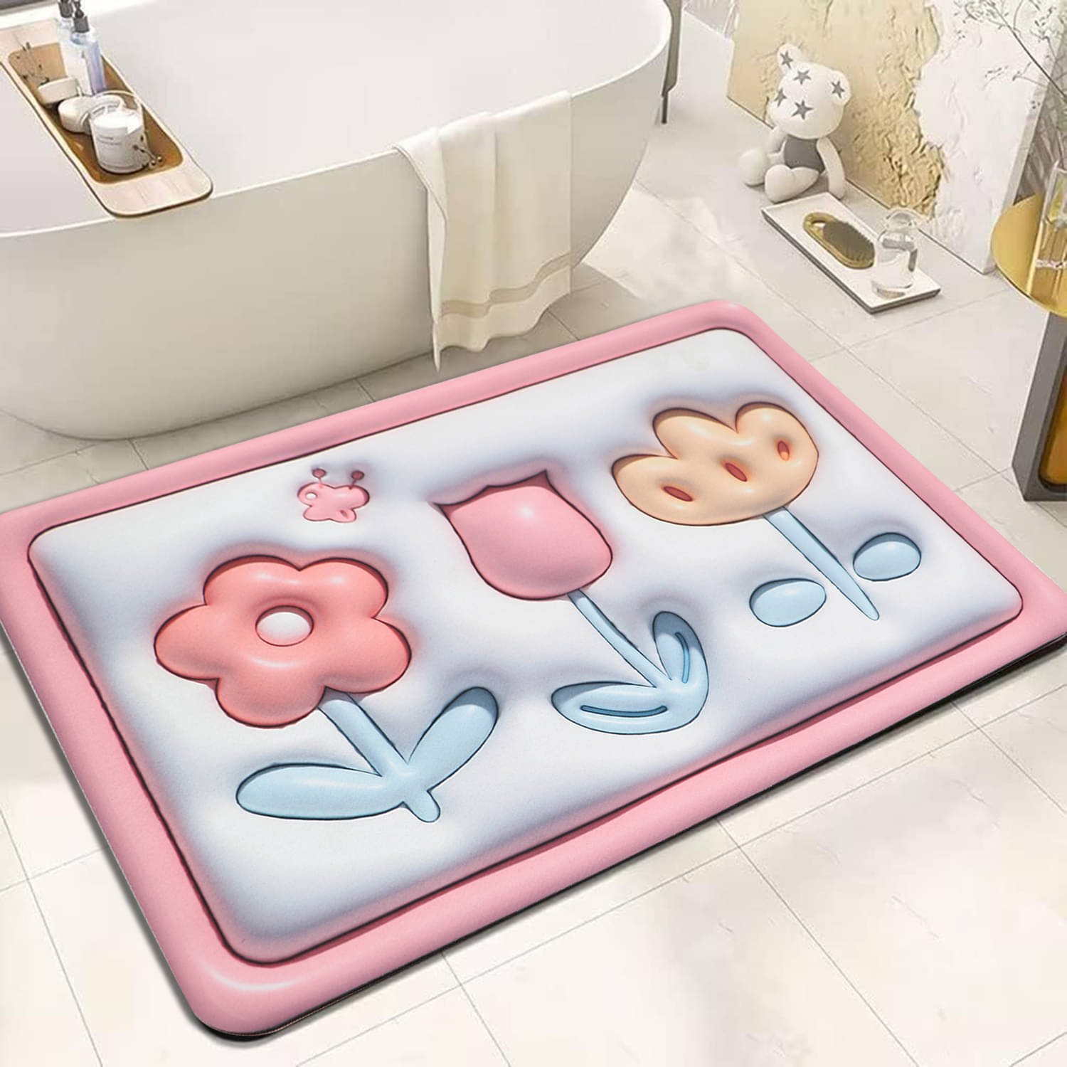 - Anti-skid Rubber Door Mat ( 60 X 40 cm ) Single - Blue - Anti-skid Rubber Door Mat ( 60 X 40 cm ) Single - Blue