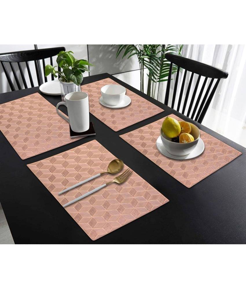 PVC Abstract Printed Rectangle Table Mats ( 45 cm x 30 cm ) Pack of 4 - Brown PVC Abstract Printed Rectangle Table Mats ( 45 cm x 30 cm ) Pack of 4 - Brown