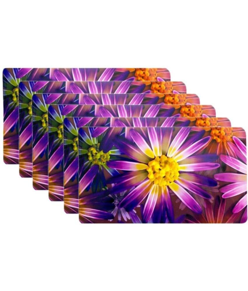     			PVC Floral Rectangle Table Mats & Coasters ( 44 cm x 29 cm ) Pack of 12 - Purple