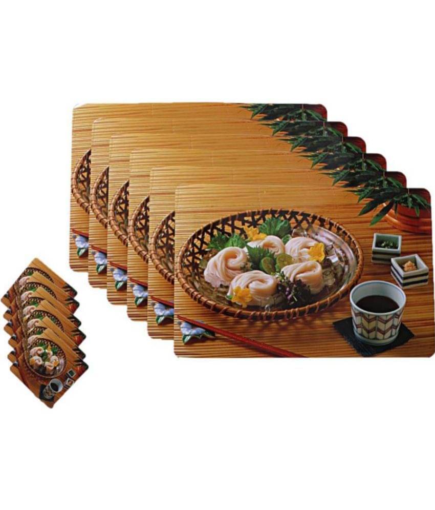 PVC Graphic Rectangle Table Mats & Coasters ( 44 cm x 29 cm ) Pack of 12 - Gold PVC Graphic Rectangle Table Mats & Coasters ( 44 cm x 29 cm ) Pack of 12 - Gold