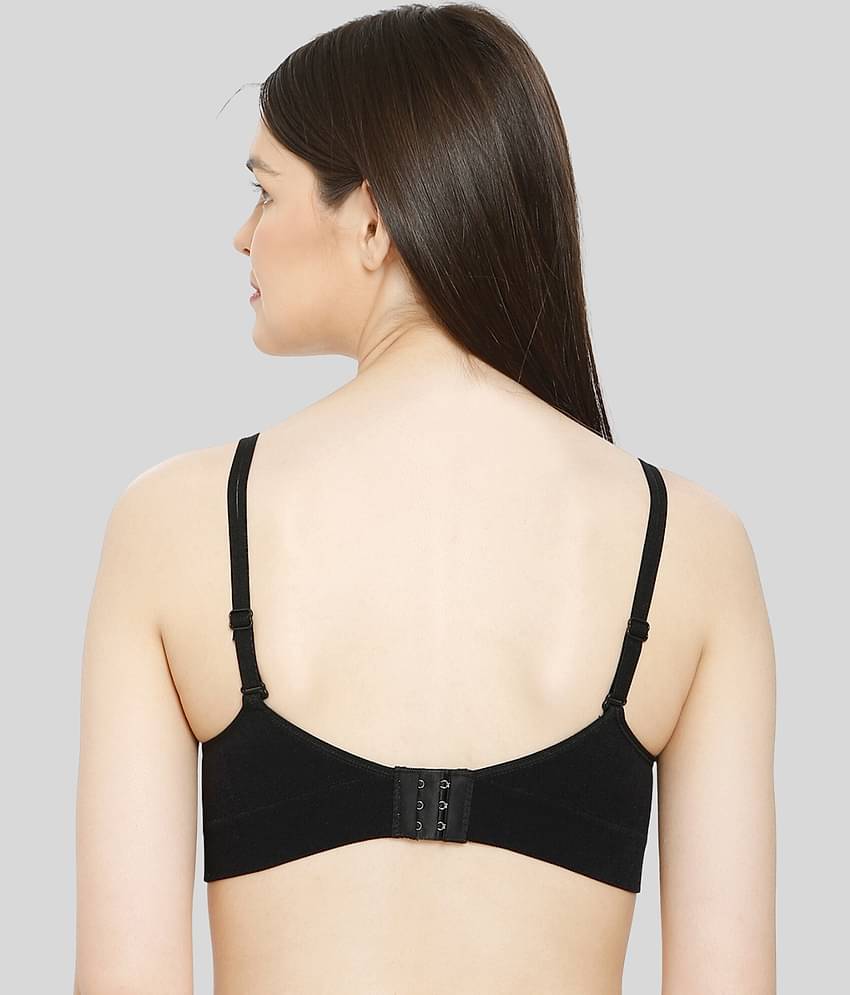 ILRASO Cotton Non Padded Women's T-Shirt Bra ( Black )