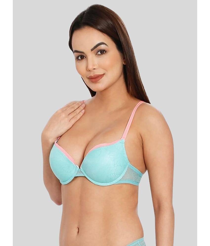 ILRASO Elastane Lightly Padded Women's Push Up Bra ( Light Grey )