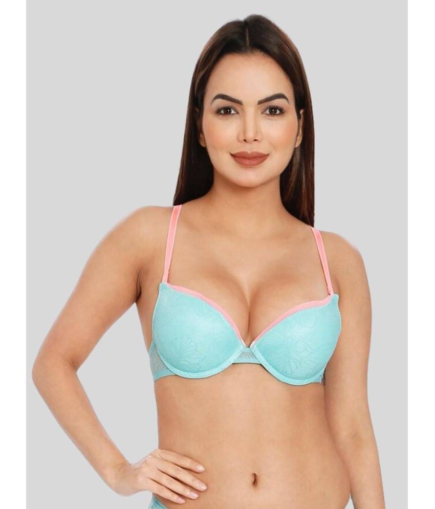     			ILRASO Elastane Lightly Padded Women's Push Up Bra ( Blue )