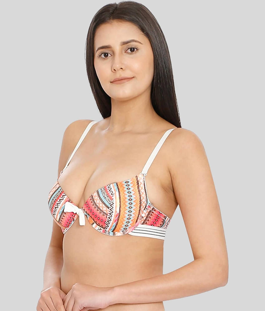 ILRASO Nylon Lightly Padded Women's Push Up Bra ( Multicolor )