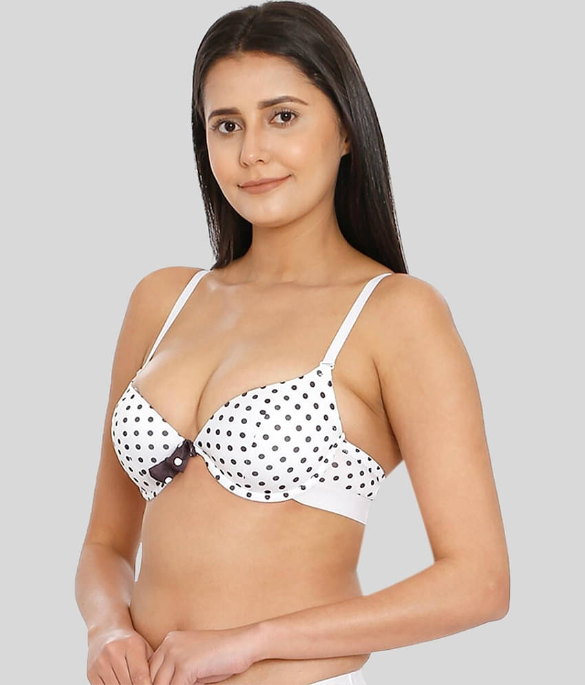 ILRASO Nylon Lightly Padded Women's Push Up Bra ( White )