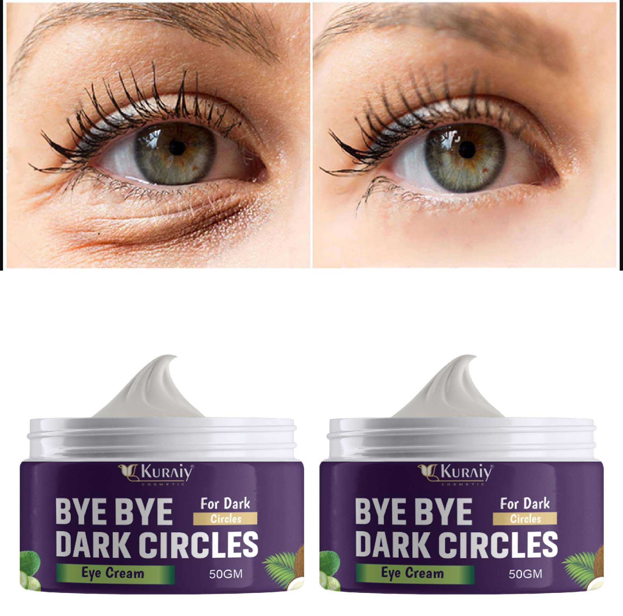     			KURAIY Pure Under Eye Cream Enriched with Natural Oils to Remove Dark Circles & Wrinkles