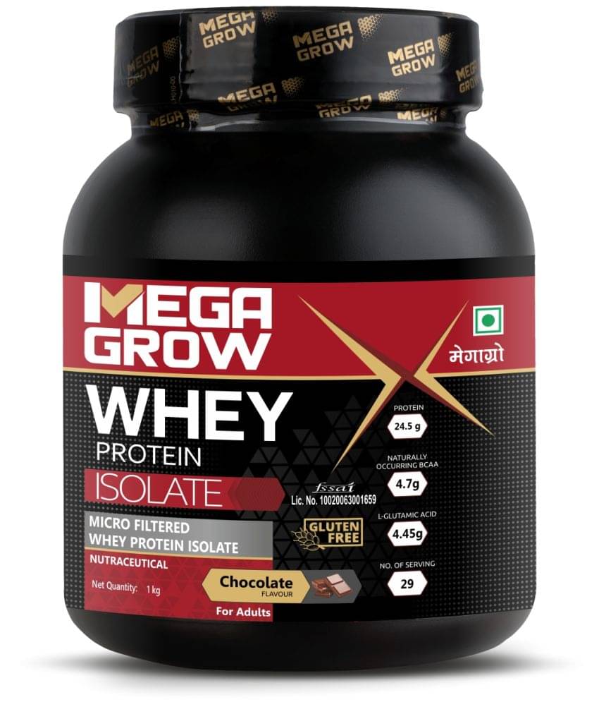     			MEGAGROW Isolate Whey Protein Powder, Easy to Digest Chocolate Flavor - 1kg