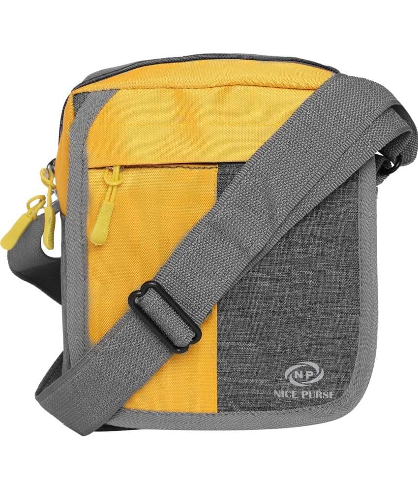     			Nice Purse - Khaki Colorblocked Messenger Bag