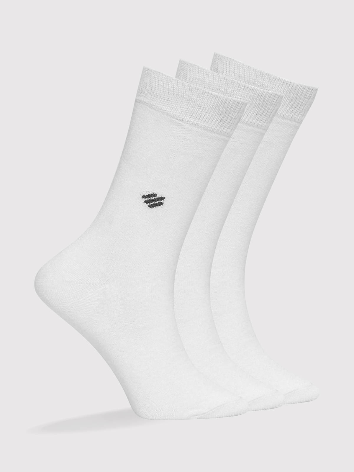     			ONN - Cotton Men's Solid White Mid Length Socks ( Pack of 3 )