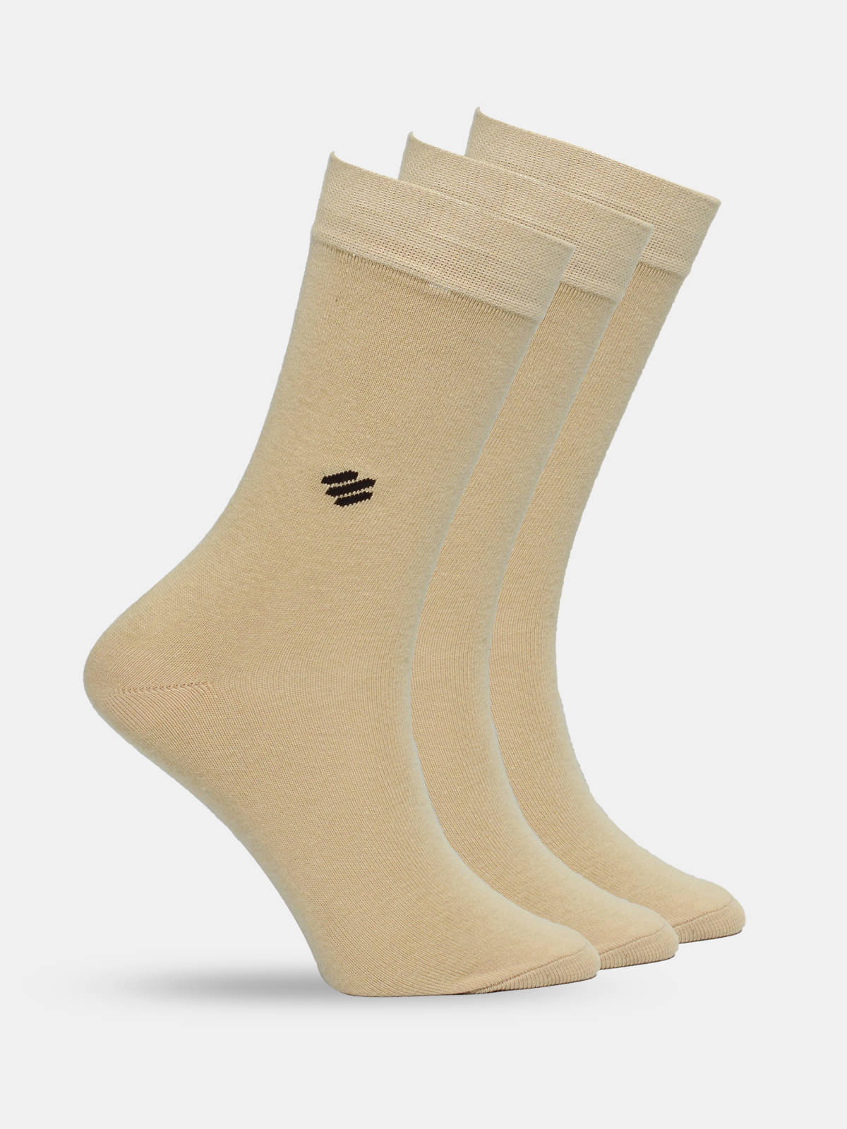     			ONN - Cotton Men's Solid Beige Mid Length Socks ( Pack of 3 )