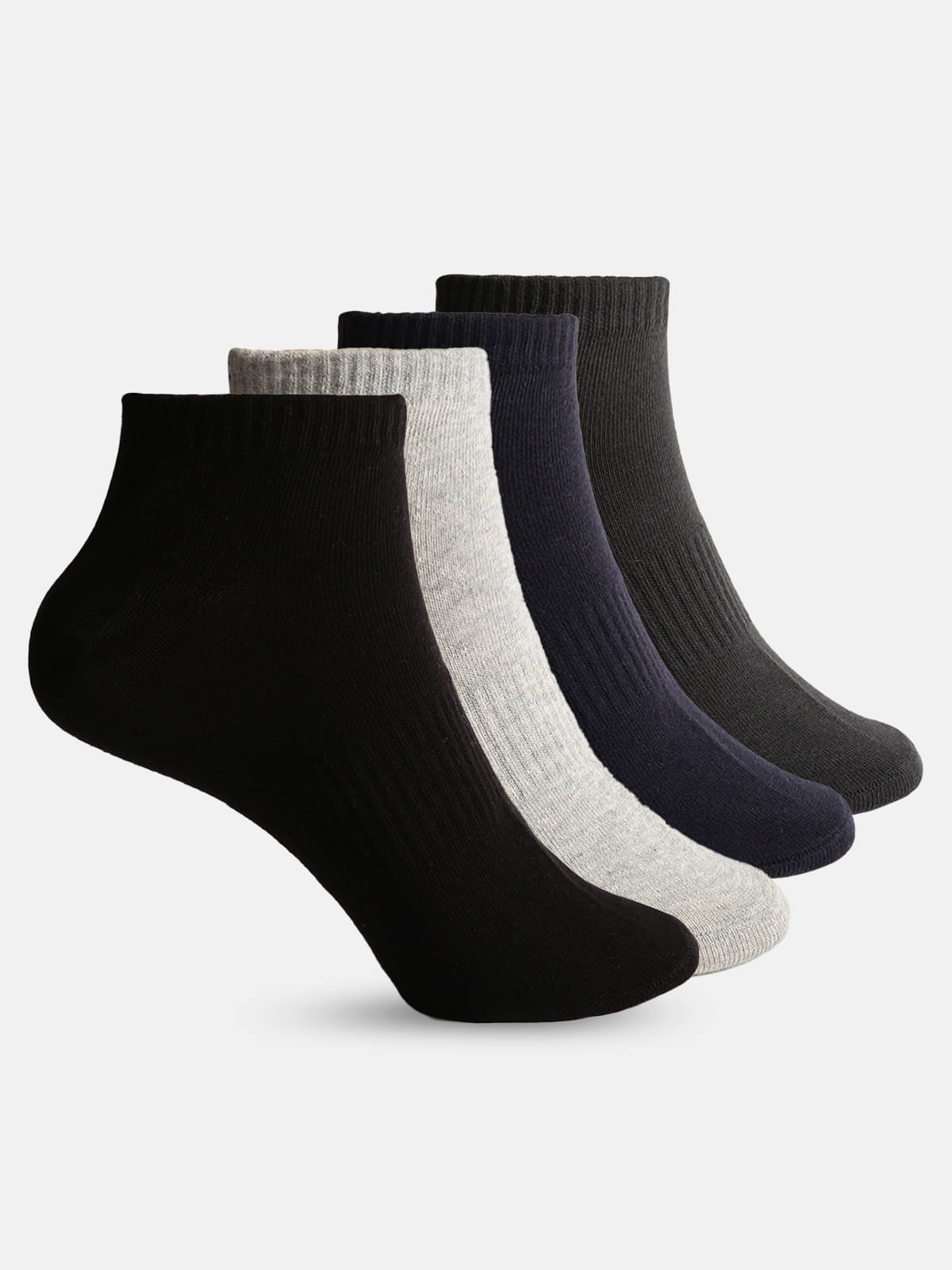 ONN - Cotton Men's Solid Multicolor Ankle Length Socks ( Pack of 4 ) ONN - Cotton Men's Solid Multicolor Ankle Length Socks ( Pack of 4 )