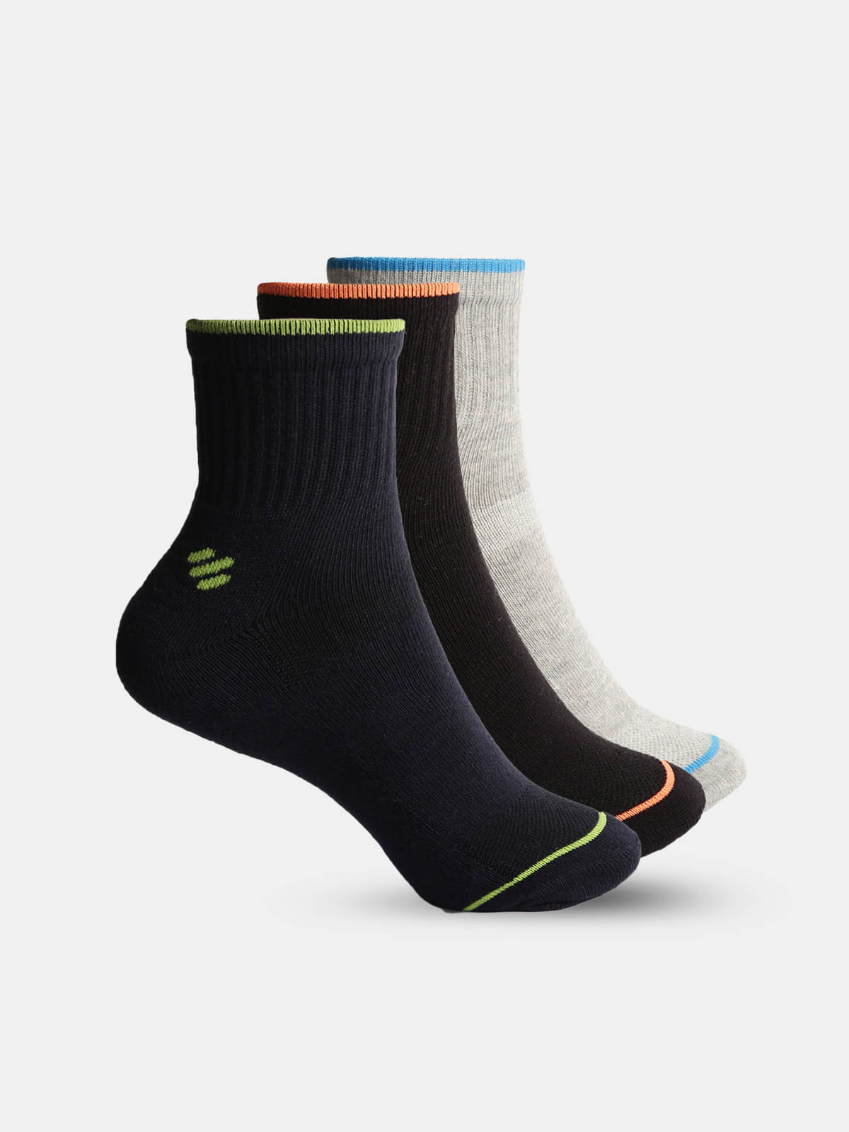     			ONN - Cotton Men's Solid Multicolor Ankle Length Socks ( Pack of 3 )