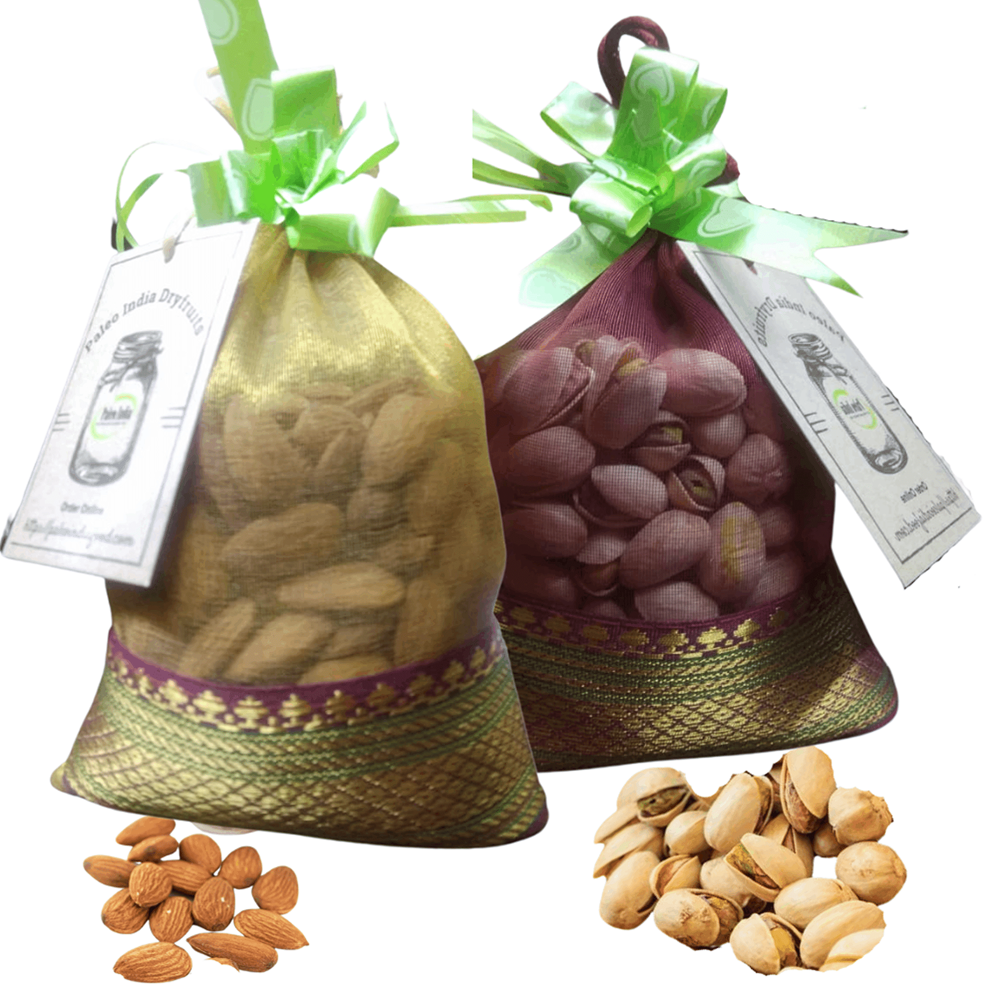 Paleo India 400g Gifts Potli Dry Fruits Gifts Pack Almonds Badam 200g Pista Pistachios 200g Paleo India 400g Gifts Potli Dry Fruits Gifts Pack Almonds Badam 200g Pista Pistachios 200g