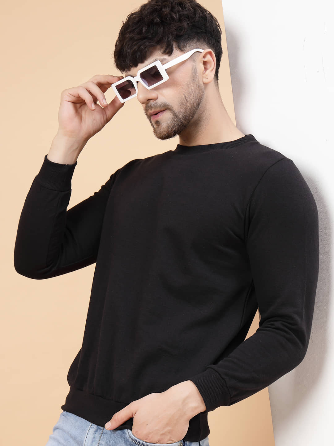 Rigo Cotton Round Neck Men's Sweatshirt - Black ( Pack of 1 )