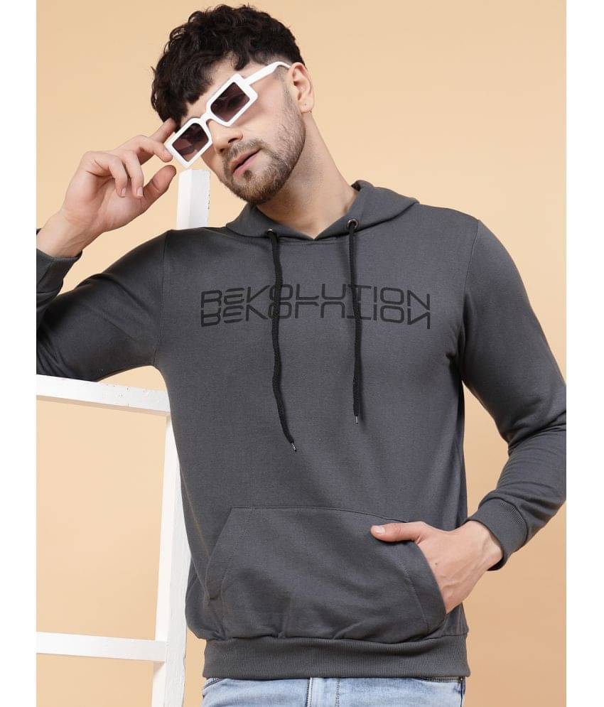     			Rigo Fleece Hooded Men's Sweatshirt - Grey ( Pack of 1 )