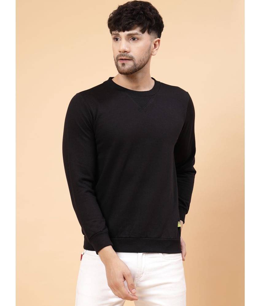 Rigo Fleece Round Neck Men's Sweatshirt - Black ( Pack of 1 )     			Rigo Fleece Round Neck Men's Sweatshirt - Black ( Pack of 1 )