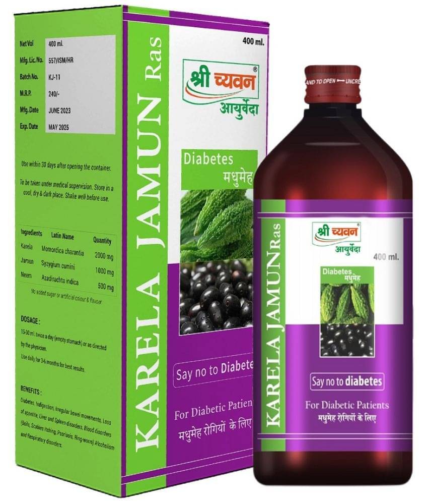     			Shri Chyawan Ayurved Karela Jamun Ras Liquid 400 Ml Pack of 1