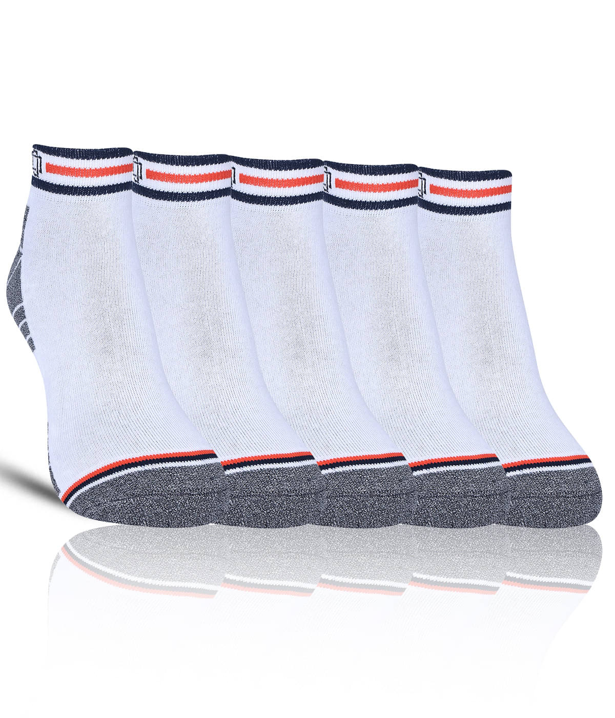 Dollar - Cotton Men's Self Design White Ankle Length Socks ( Pack of 5 ) Dollar - Cotton Men's Self Design White Ankle Length Socks ( Pack of 5 )