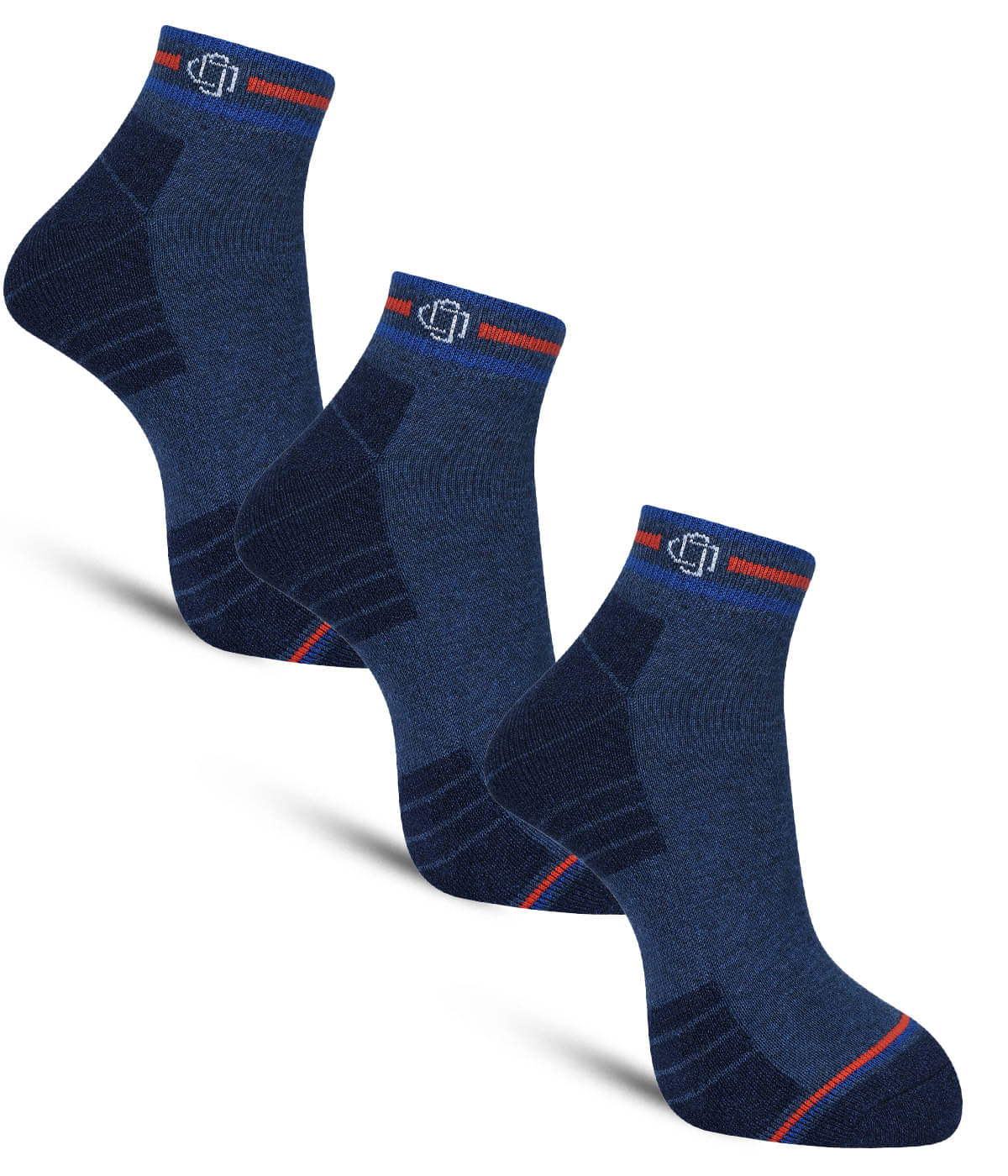     			Dollar - Cotton Men's Self Design Blue Ankle Length Socks ( Pack of 3 )