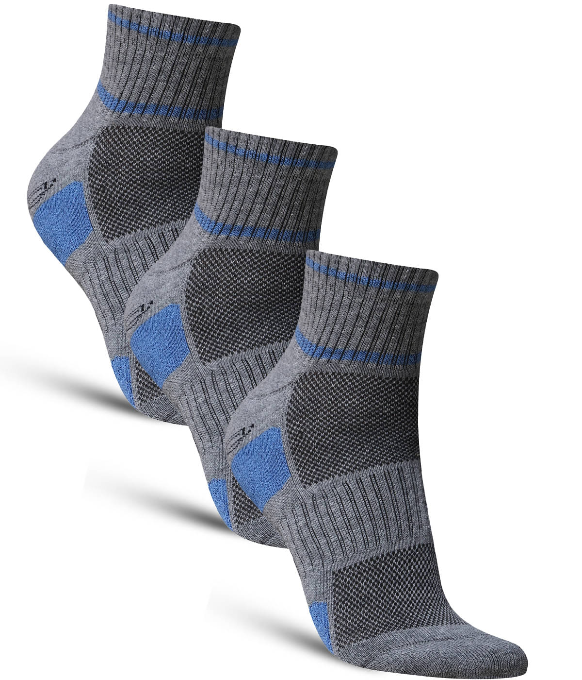     			Dollar - Cotton Men's Self Design Light Grey Ankle Length Socks ( Pack of 3 )