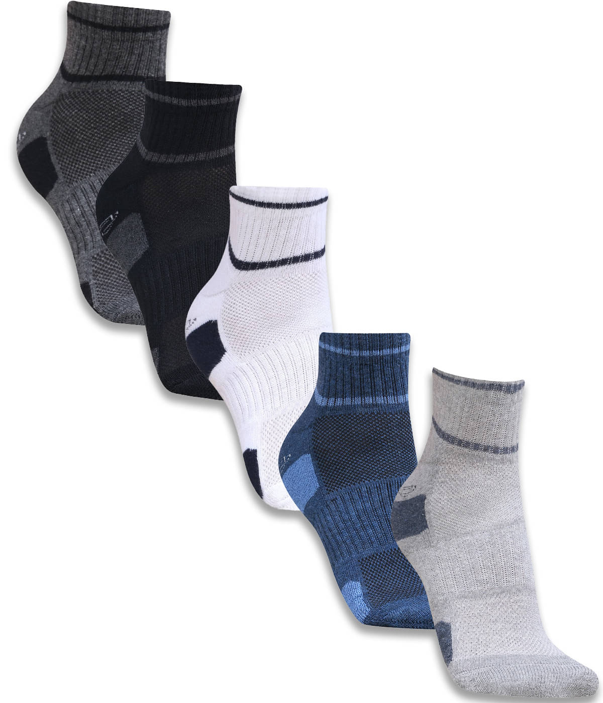     			Dollar - Cotton Men's Self Design Multicolor Ankle Length Socks ( Pack of 5 )