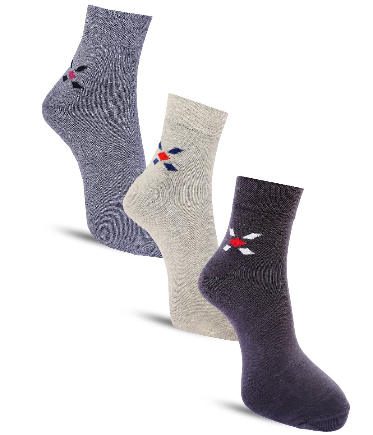     			Dollar - Cotton Men's Solid Multicolor Ankle Length Socks ( Pack of 3 )