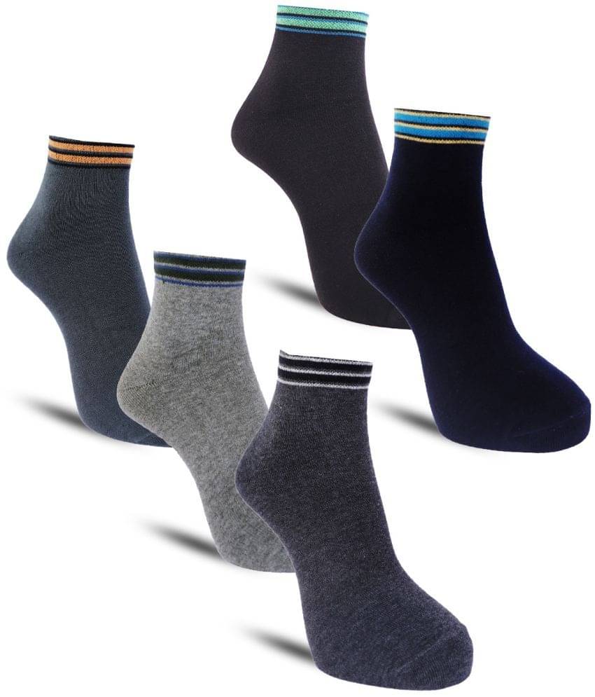     			Dollar - Cotton Men's Solid Multicolor Ankle Length Socks ( Pack of 5 )