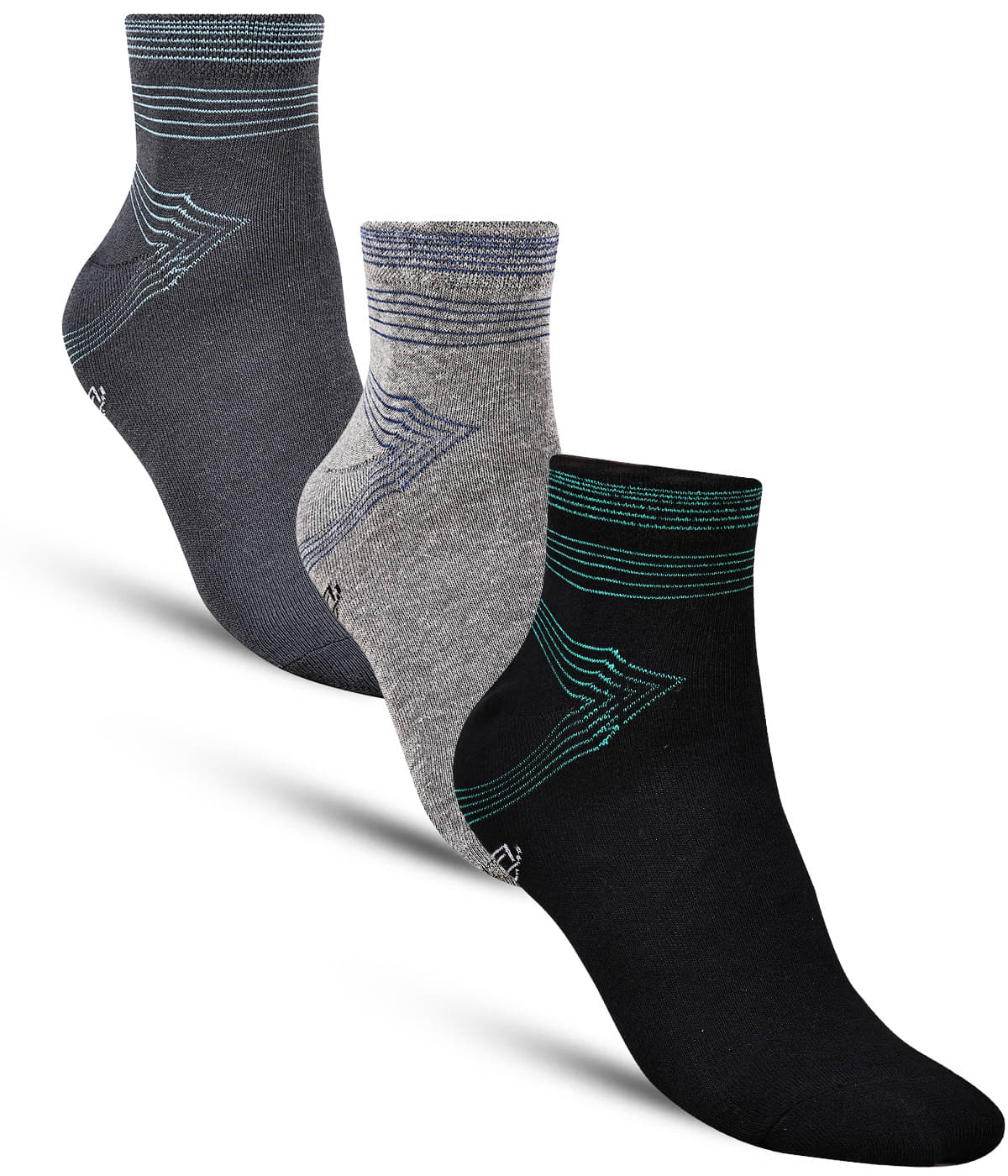     			Dollar - Cotton Men's Solid Multicolor Ankle Length Socks ( Pack of 3 )