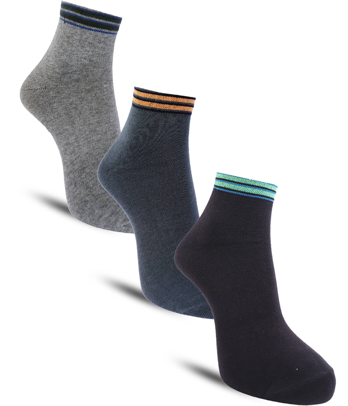 Dollar - Cotton Men's Solid Multicolor Ankle Length Socks ( Pack of 3 )     			Dollar - Cotton Men's Solid Multicolor Ankle Length Socks ( Pack of 3 )