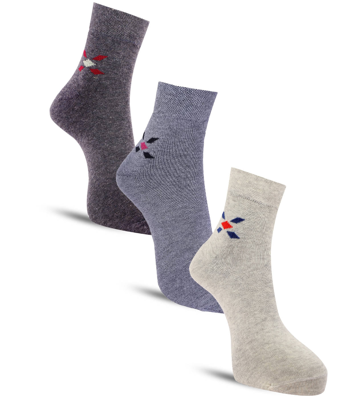 Dollar - Cotton Men's Solid Multicolor Ankle Length Socks ( Pack of 3 ) Dollar - Cotton Men's Solid Multicolor Ankle Length Socks ( Pack of 3 )