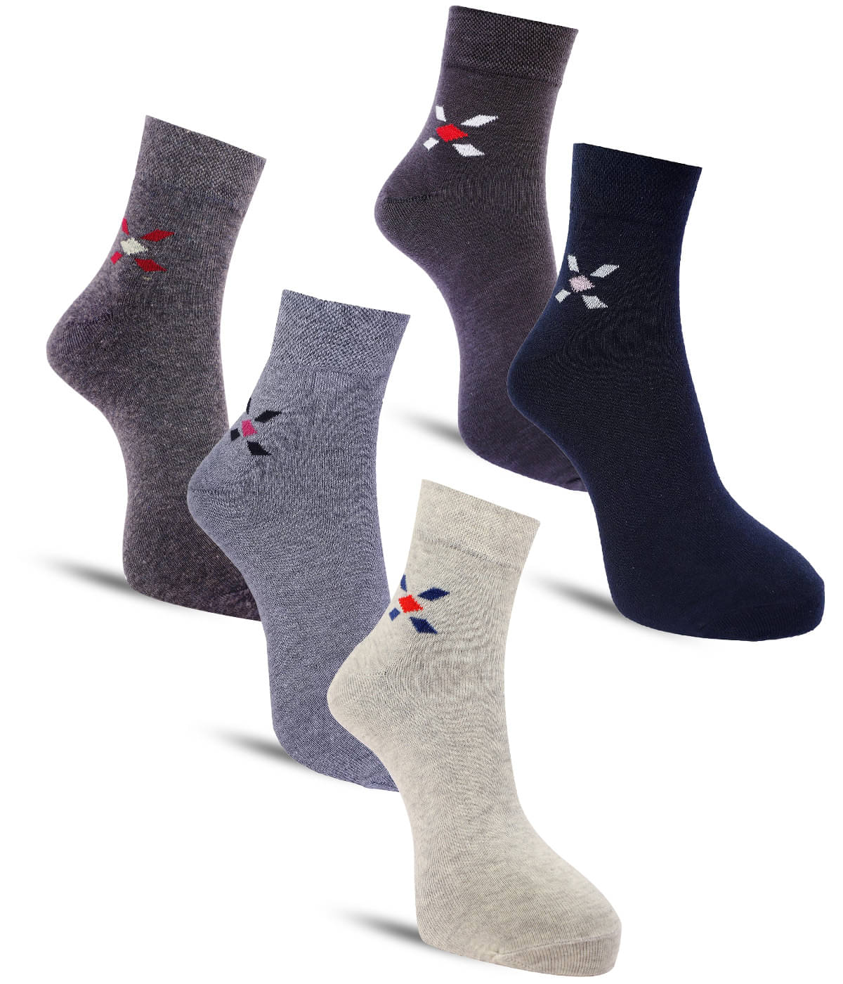     			Dollar - Cotton Men's Solid Multicolor Ankle Length Socks ( Pack of 5 )
