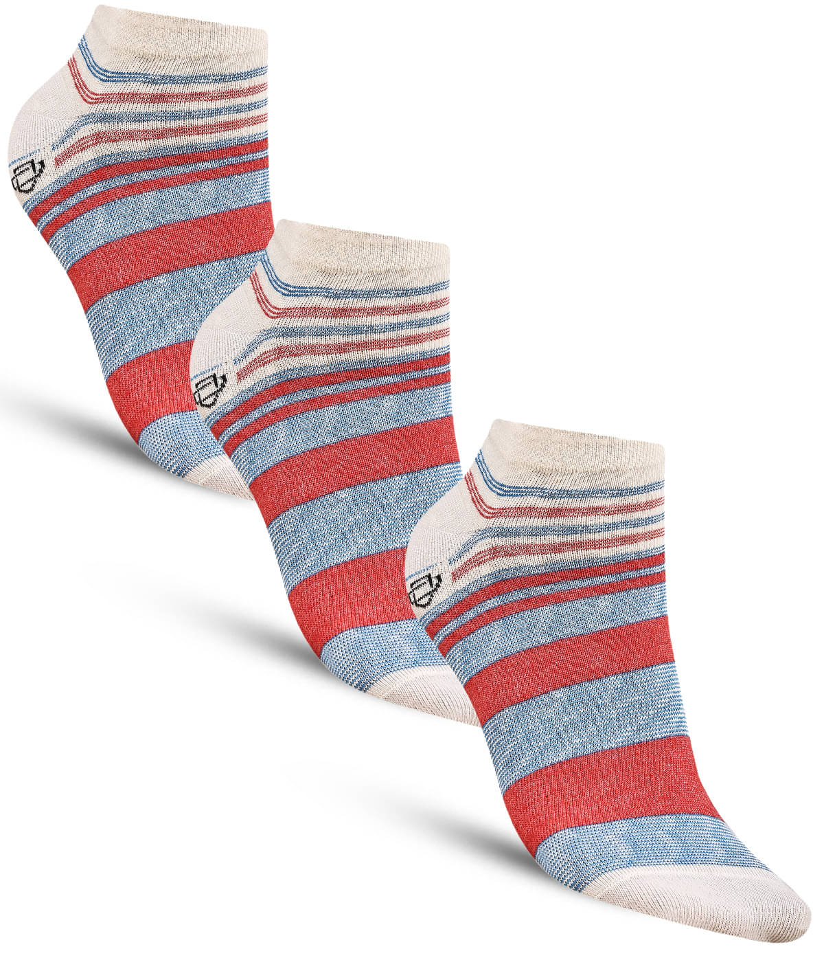     			Dollar - Cotton Men's Striped Cream Ankle Length Socks ( Pack of 3 )