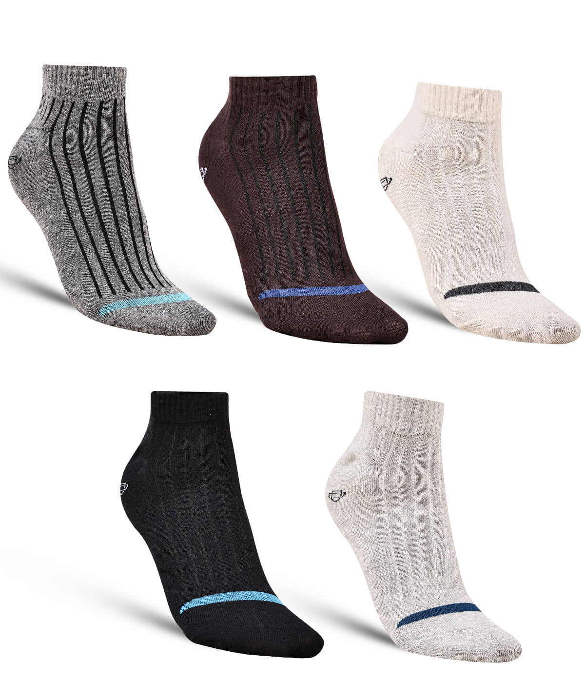 Dollar - Cotton Men's Striped Multicolor Ankle Length Socks ( Pack of 5 ) - Socks | Buy online on ZillyBuy