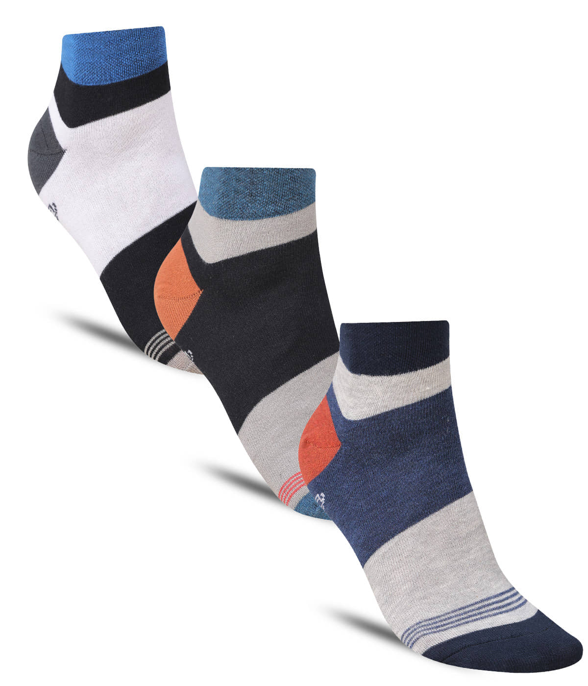 Dollar - Cotton Men's Striped Multicolor Ankle Length Socks ( Pack of 3 ) - Socks | Buy online on ZillyBuy