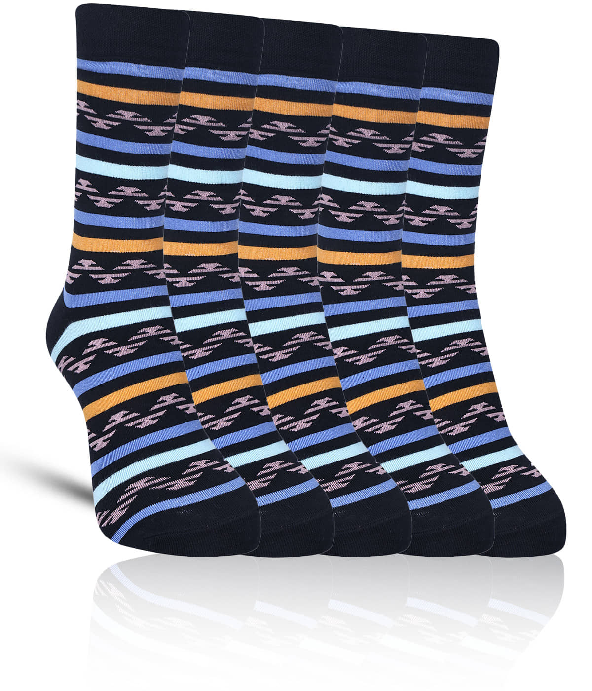 Dollar - Cotton Men's Striped Black Full Length Socks ( Pack of 5 ) - Socks | Buy online on ZillyBuy