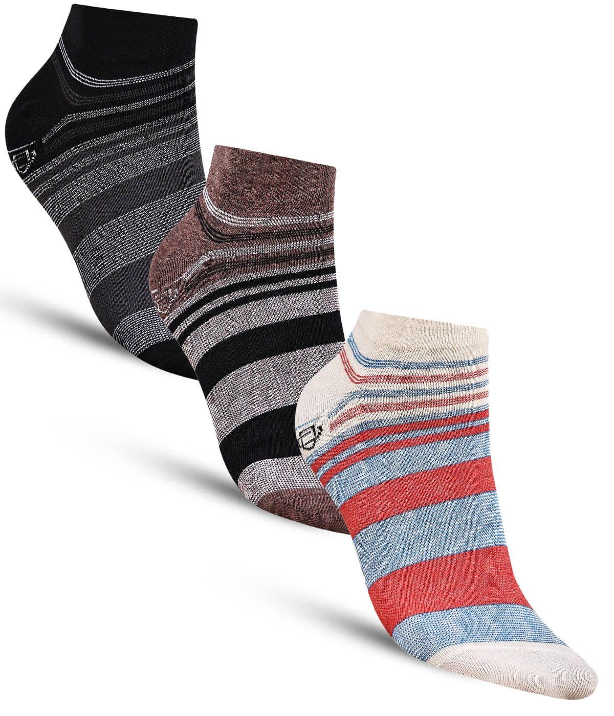 Dollar - Cotton Men's Striped Multicolor Ankle Length Socks ( Pack of 3 ) - Socks | Buy online on ZillyBuy