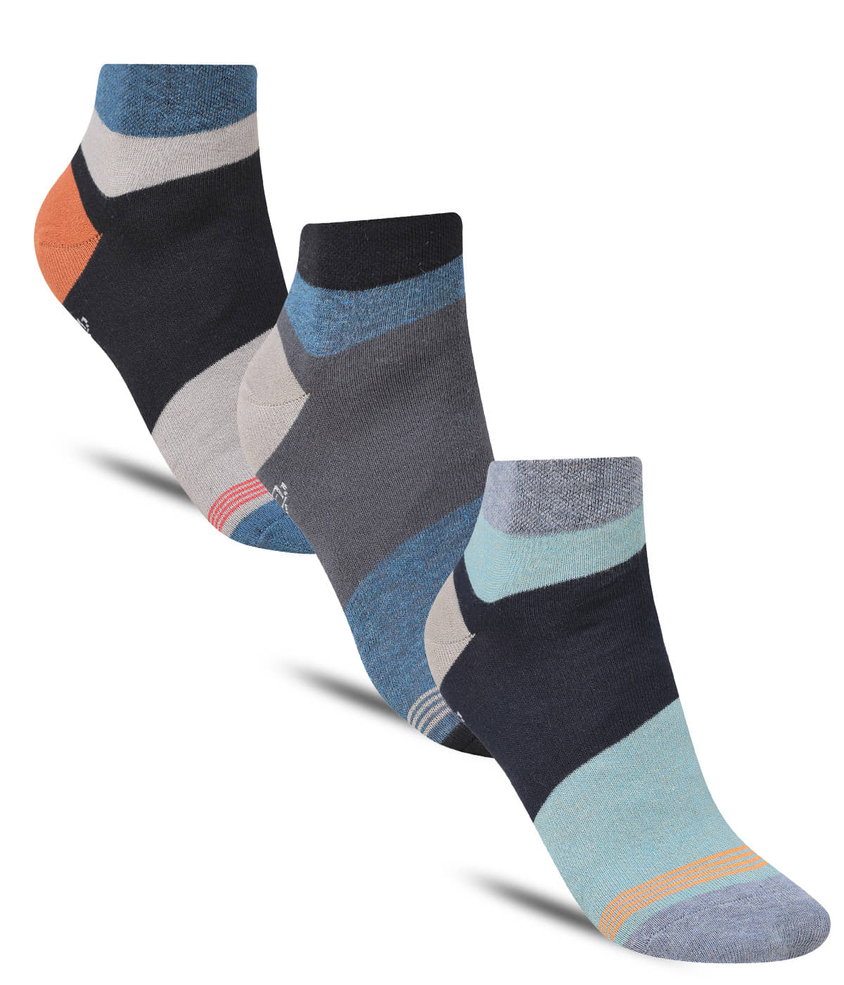 Dollar - Cotton Men's Striped Multicolor Ankle Length Socks ( Pack of 3 ) - Socks | Buy online on ZillyBuy