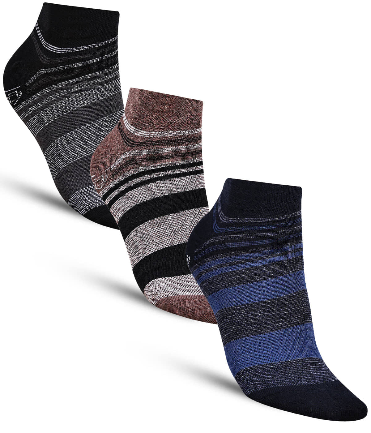Dollar - Cotton Men's Striped Multicolor Ankle Length Socks ( Pack of 3 ) - Socks | Buy online on ZillyBuy