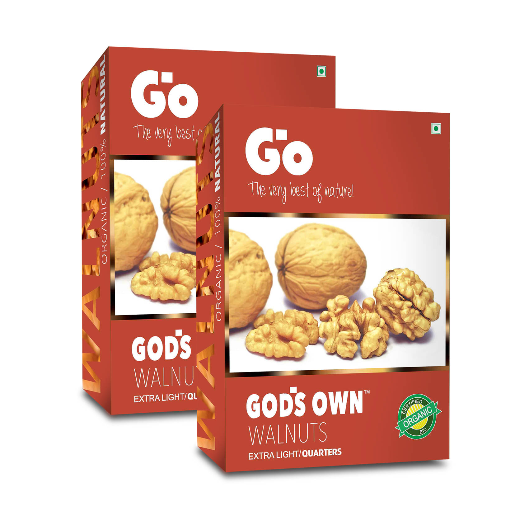 GO Organic Extra Light Quarters Walnuts Without Shell, 500gm (250gm X 2) GO Organic Extra Light Quarters Walnuts Without Shell, 500gm (250gm X 2)