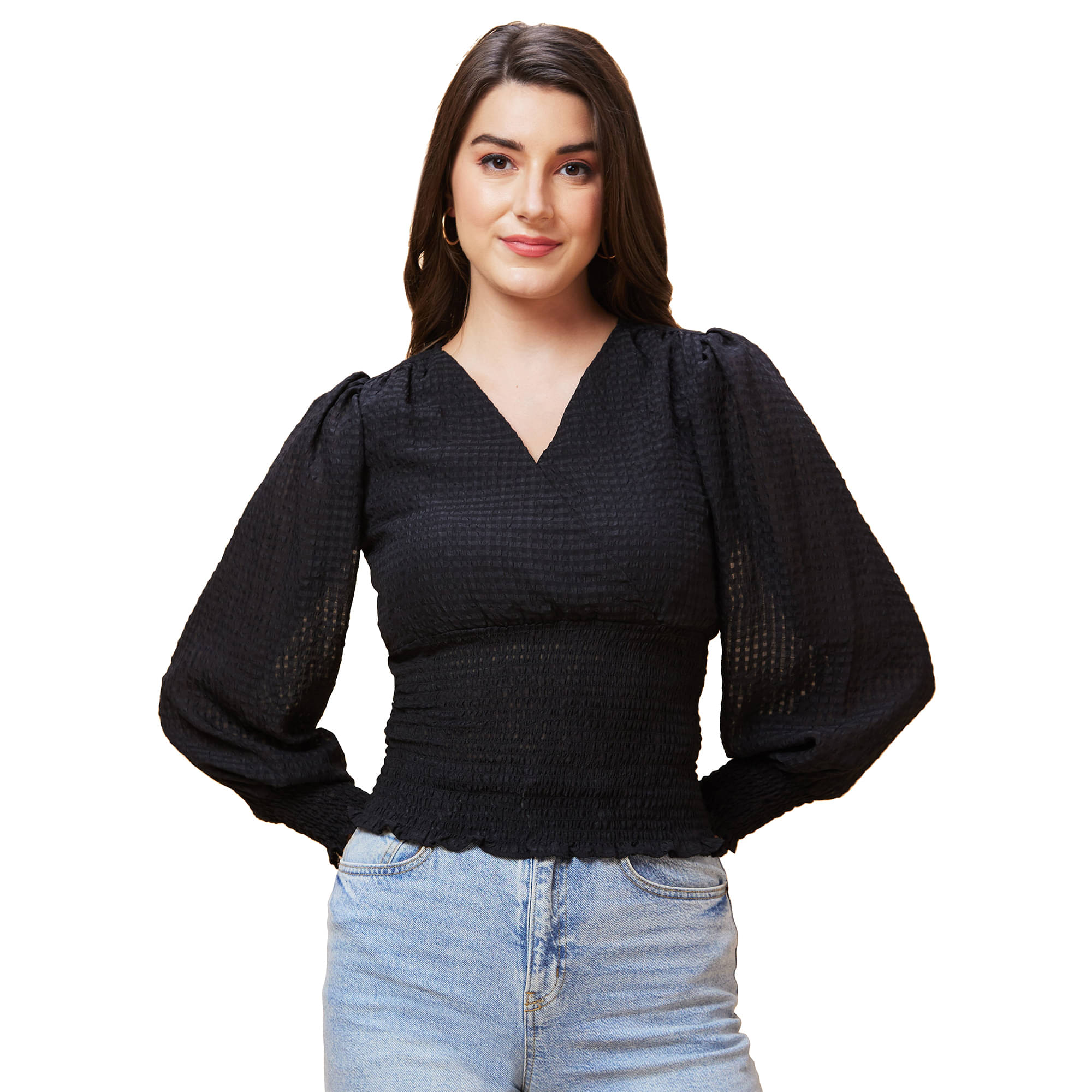    			Globus - Black Polyester Women's Regular Top ( Pack of 1 )