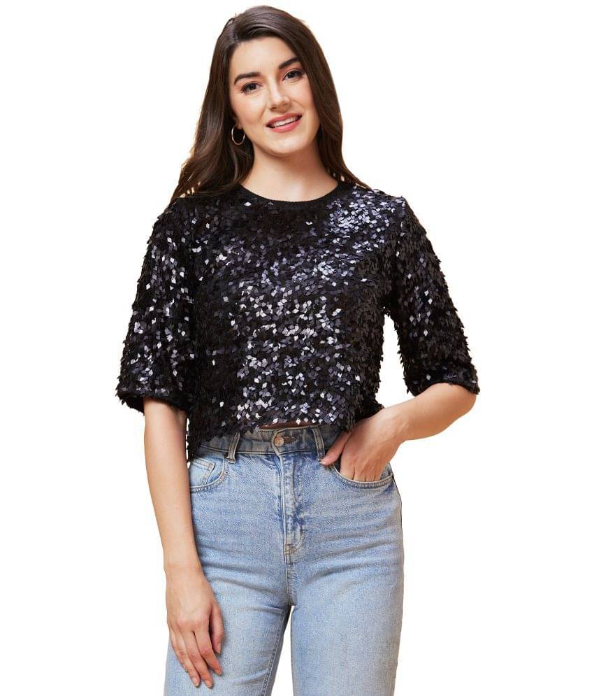     			Globus - Black Polyester Women's Regular Top ( Pack of 1 )