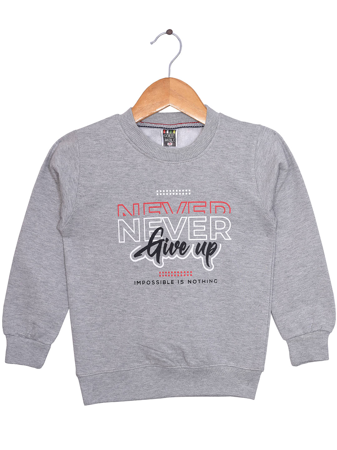     			Golu Molu Pack of 1 Boys Fleece Sweatshirt ( Gray )