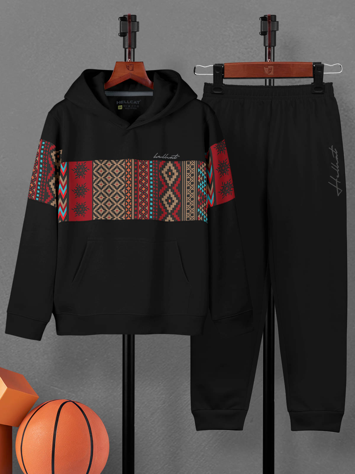     			HELLCAT Pack of 1 Boys Cotton Blend T-Shirt & Trackpants Set ( Black )