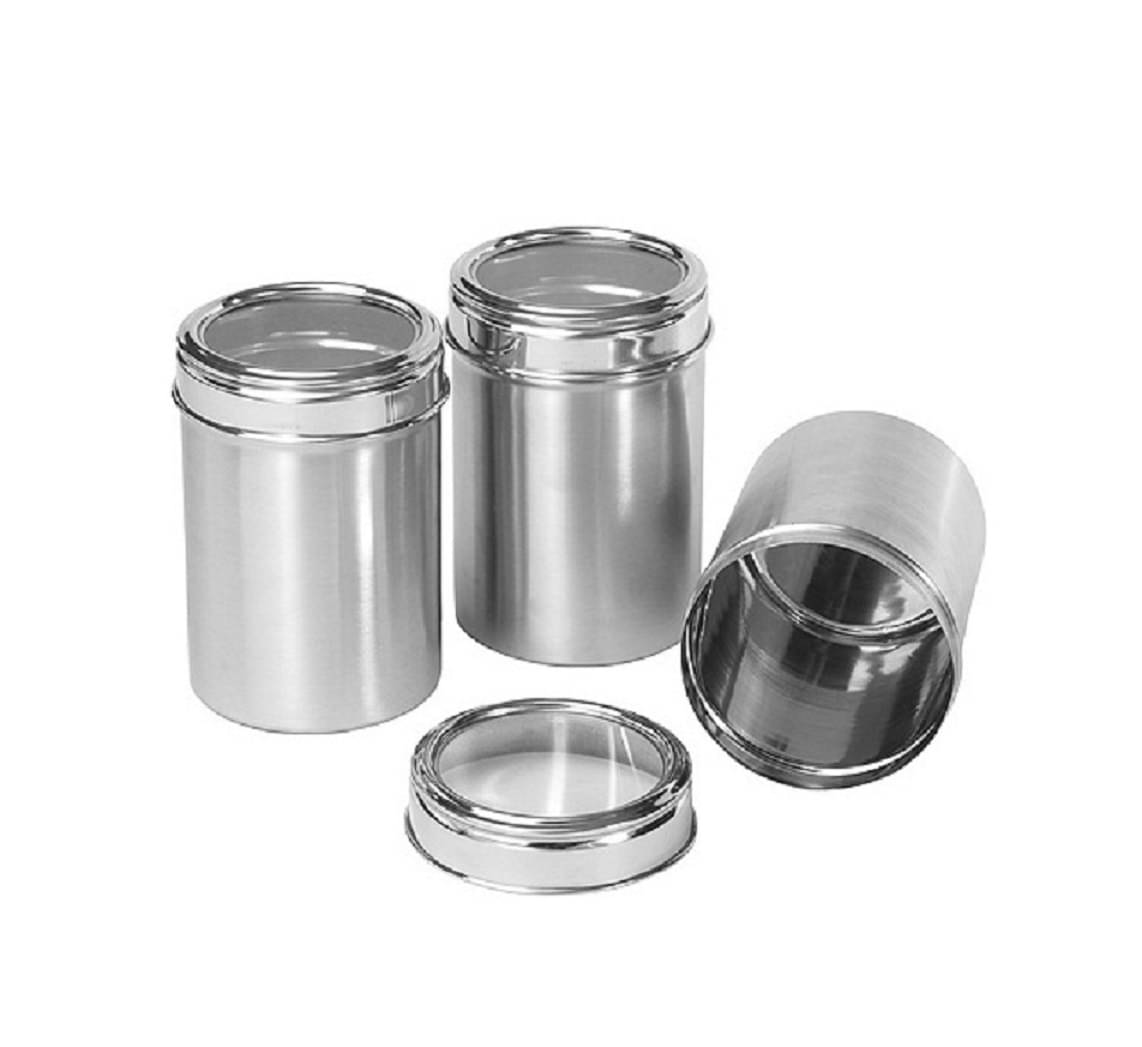     			Dynore Container Set Steel Silver Tea/Coffee/Sugar Container ( Set of 3 )