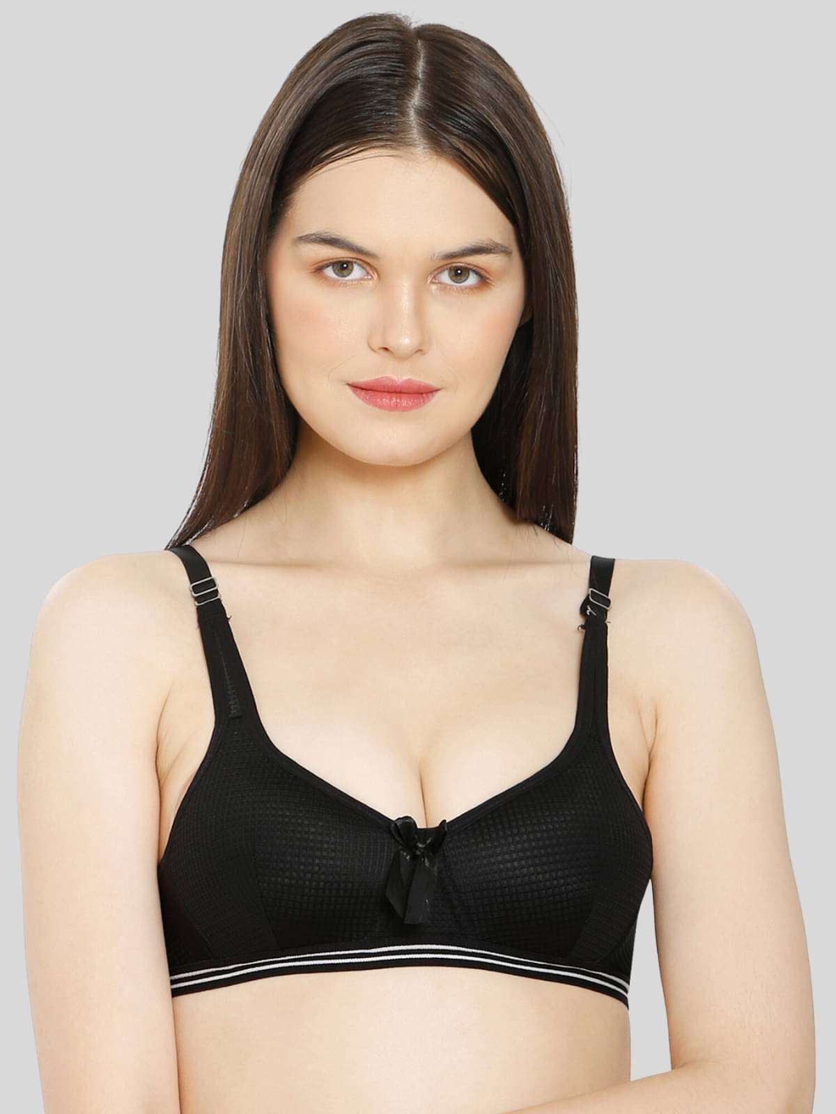 ILRASO Cotton Blend Lightly Padded Women's Plunge Bra ( Black )     			ILRASO Cotton Blend Lightly Padded Women's Plunge Bra ( Black )