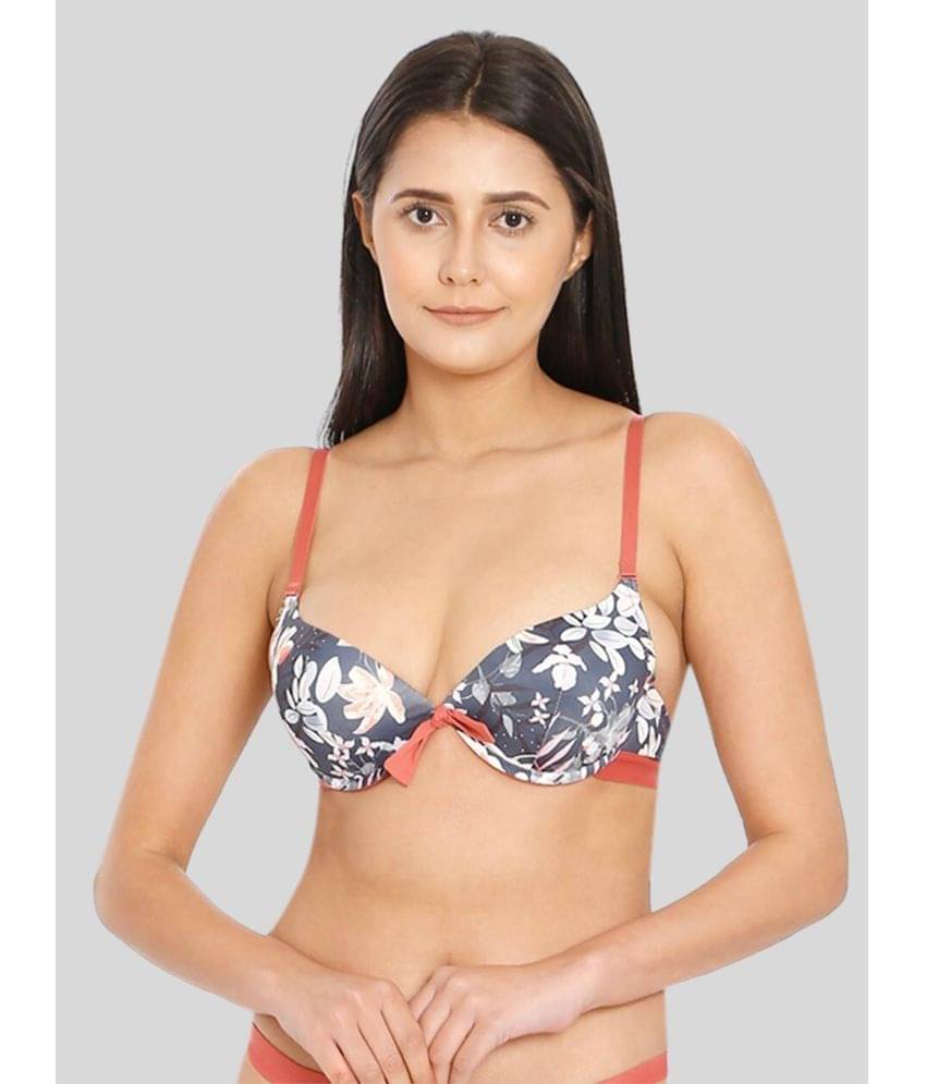 ILRASO Nylon Lightly Padded Women's Push Up Bra ( Black )     			ILRASO Nylon Lightly Padded Women's Push Up Bra ( Black )