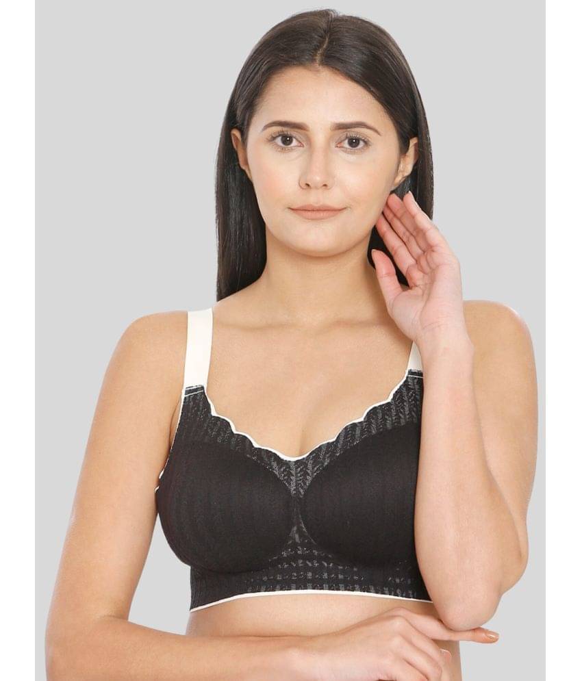     			ILRASO Nylon Removable Padding Women's Minimizer Bra ( Black )